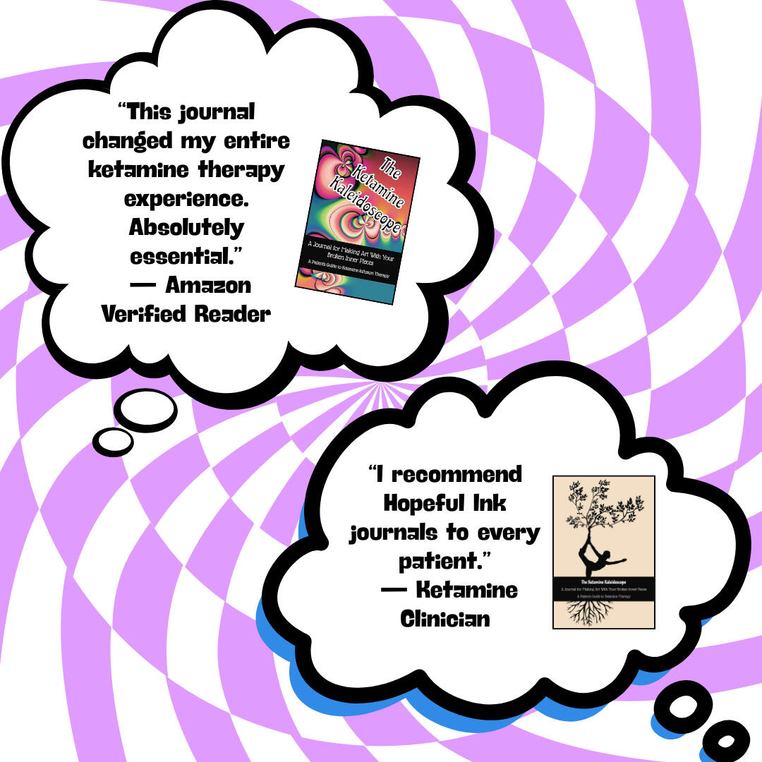 Ketamine Therapy Journal Reviews Journal reviews from a verified Amazon reader and a ketamine therapy clinician for the guided journal "The Ketamine Kaleidoscope" - a ketamine journal for patients undergoing ketamine treatments.