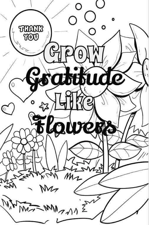 Gratitude Coloring Page for Intentional, Mindful Coloring and Relaxation Gratitude Coloring Page for Intentional, Mindful Coloring and Relaxation