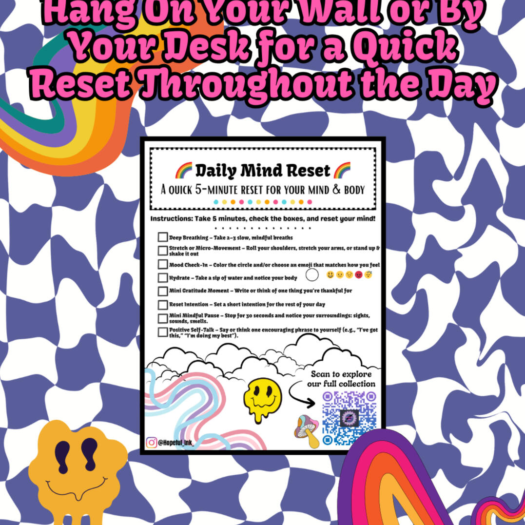 Mind & Body Reset | Daily Checklist Mind and Body Reset | Daily Checklist | Printable | Hang in your room, office wall, desk, next to bed for mornings or nights, and more
